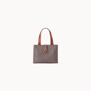 Pebble Grain Medium Logo Lock Tote